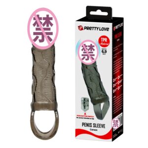 crystal black vibrating penis sleeve dick extender