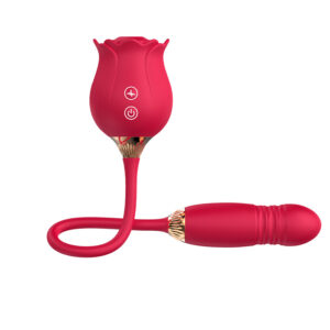 rose sucker with moving bullet plug vibrator