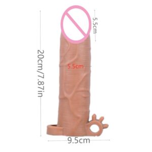 8″ soft thick sleeve realistic penis extender